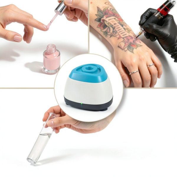 Vortex Mixer 3500rpm, Nail Polish Shaker, Glue Shaker & Paint Mixer for Gel Polish, Acrylic Paints, Eyelash Adhesives, Tattoo Ink, Test Tubes (Blue)-6