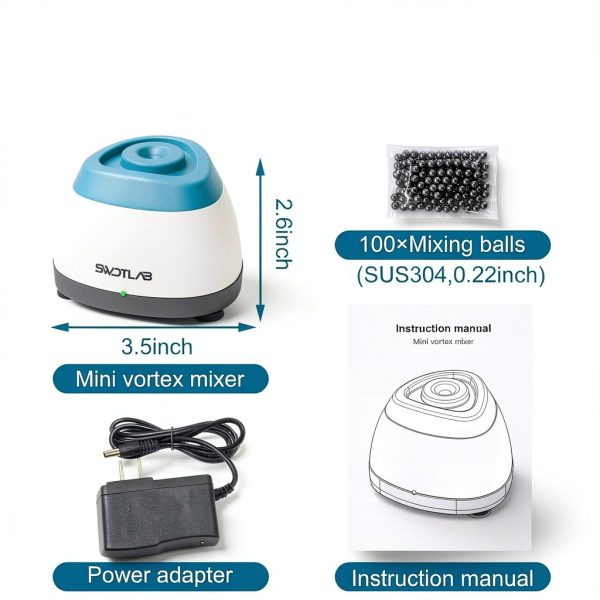 Vortex Mixer 3500rpm, Nail Polish Shaker, Glue Shaker & Paint Mixer for Gel Polish, Acrylic Paints, Eyelash Adhesives, Tattoo Ink, Test Tubes (Blue)-5